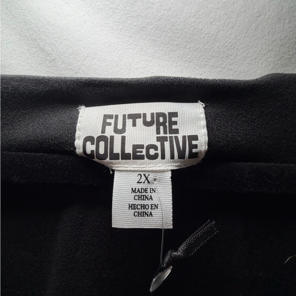 Future Collective Black Pleated Dress with Drop Waist - Picture 4 of 5